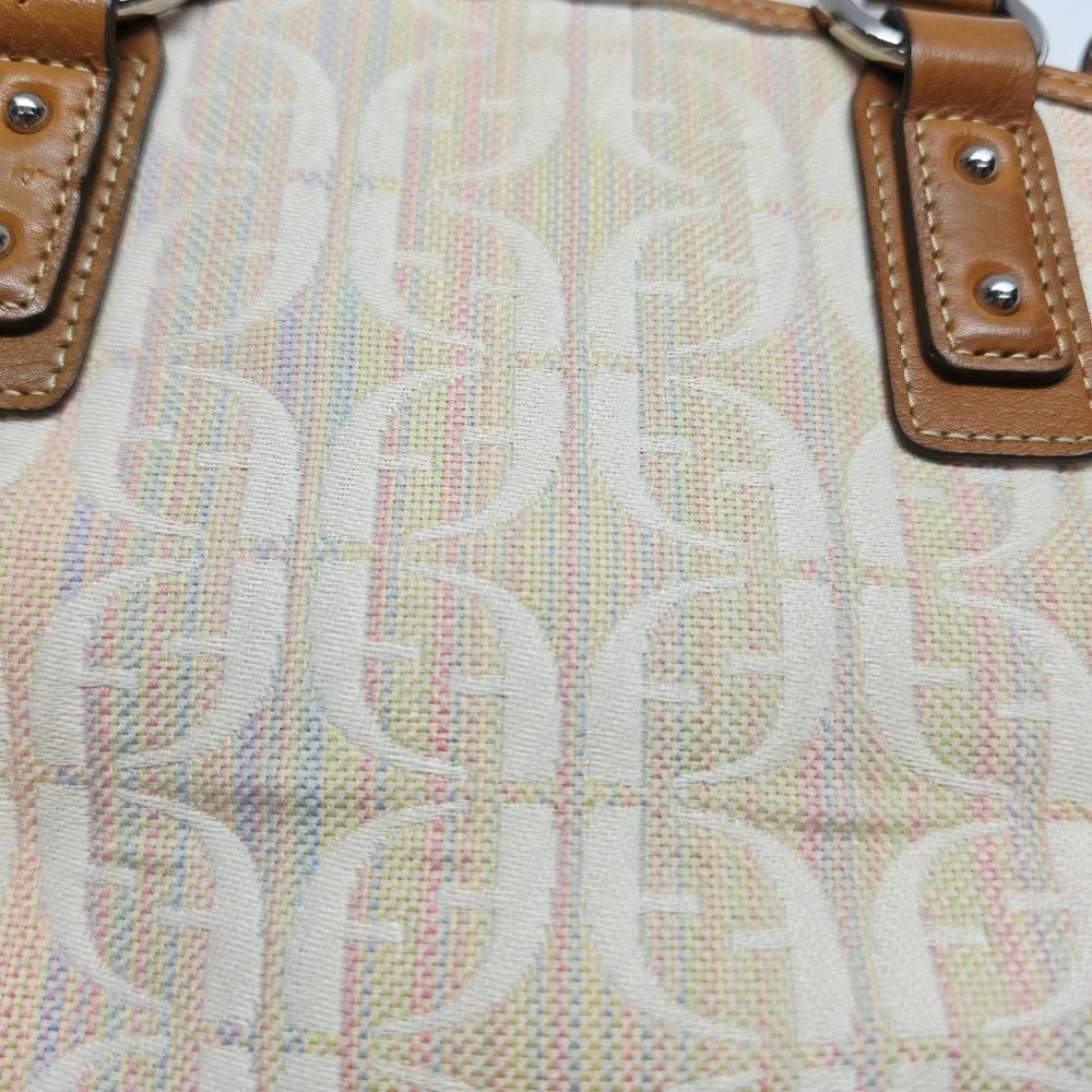 Fossil Beige/Tan Logo Jacquard Satchel
